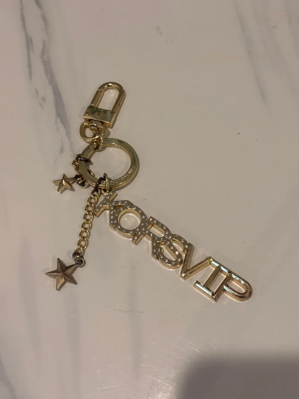 Michael Kors‎ Gold-Tone 'FOREVER' Key Charm with Star Dangles
